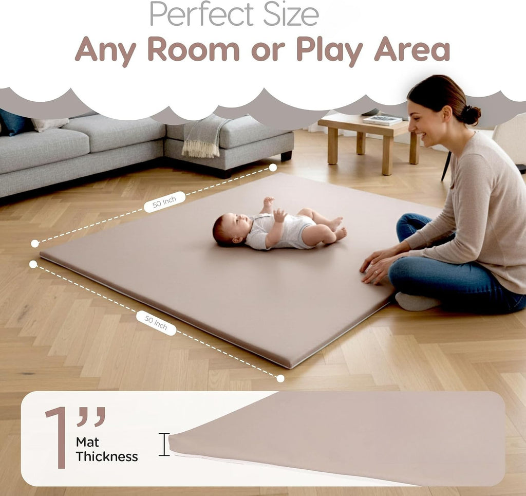 Tan Waterproof Thick Foam Baby Play Mat