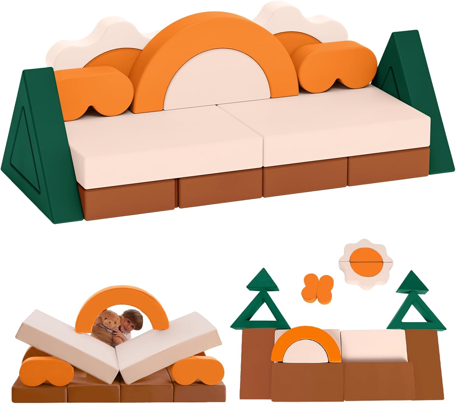 Jungle Convertible Modular Kids Play Couch