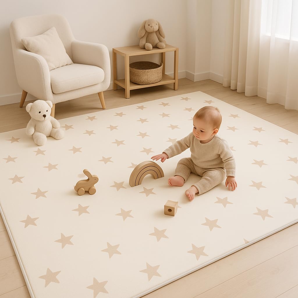 Beige Foldable Waterproof Baby Play Mat