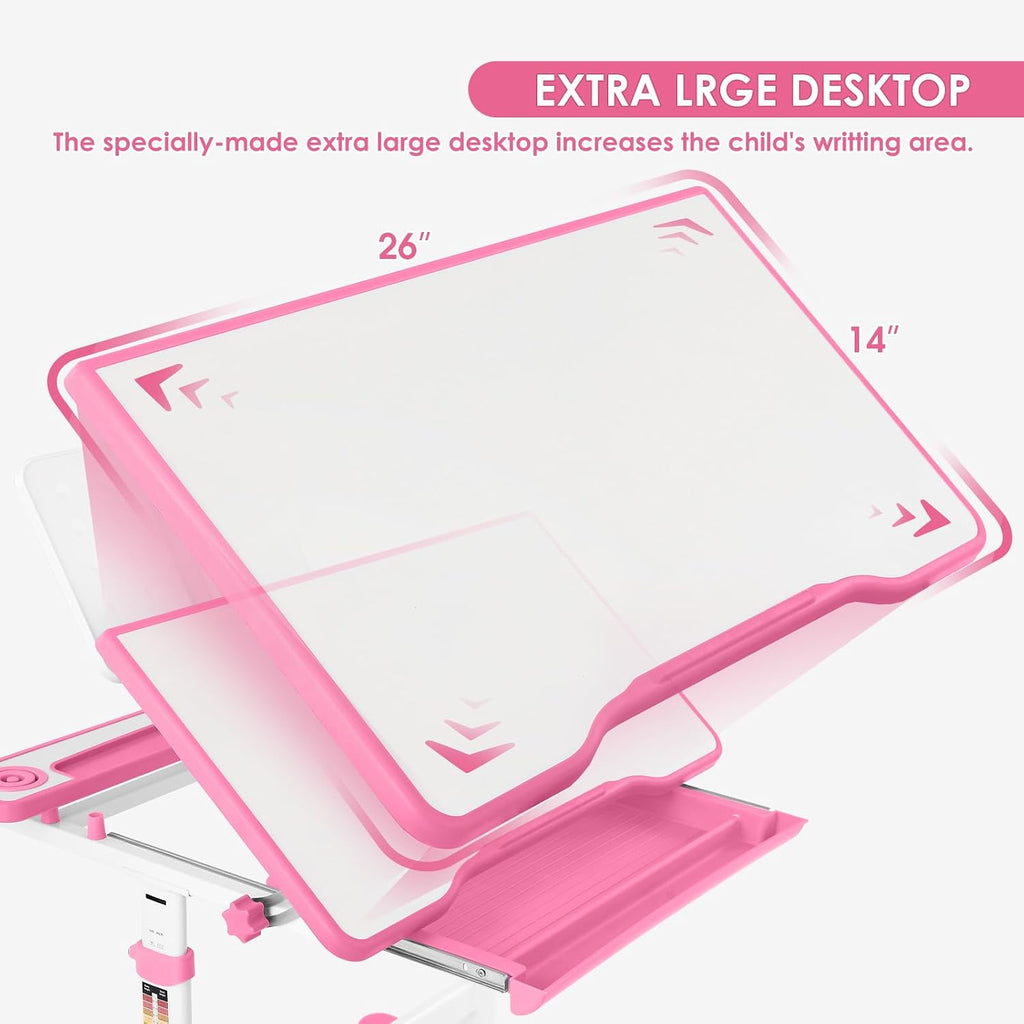 LED Tilt Adjustable Ergonomic Kids Desk Set