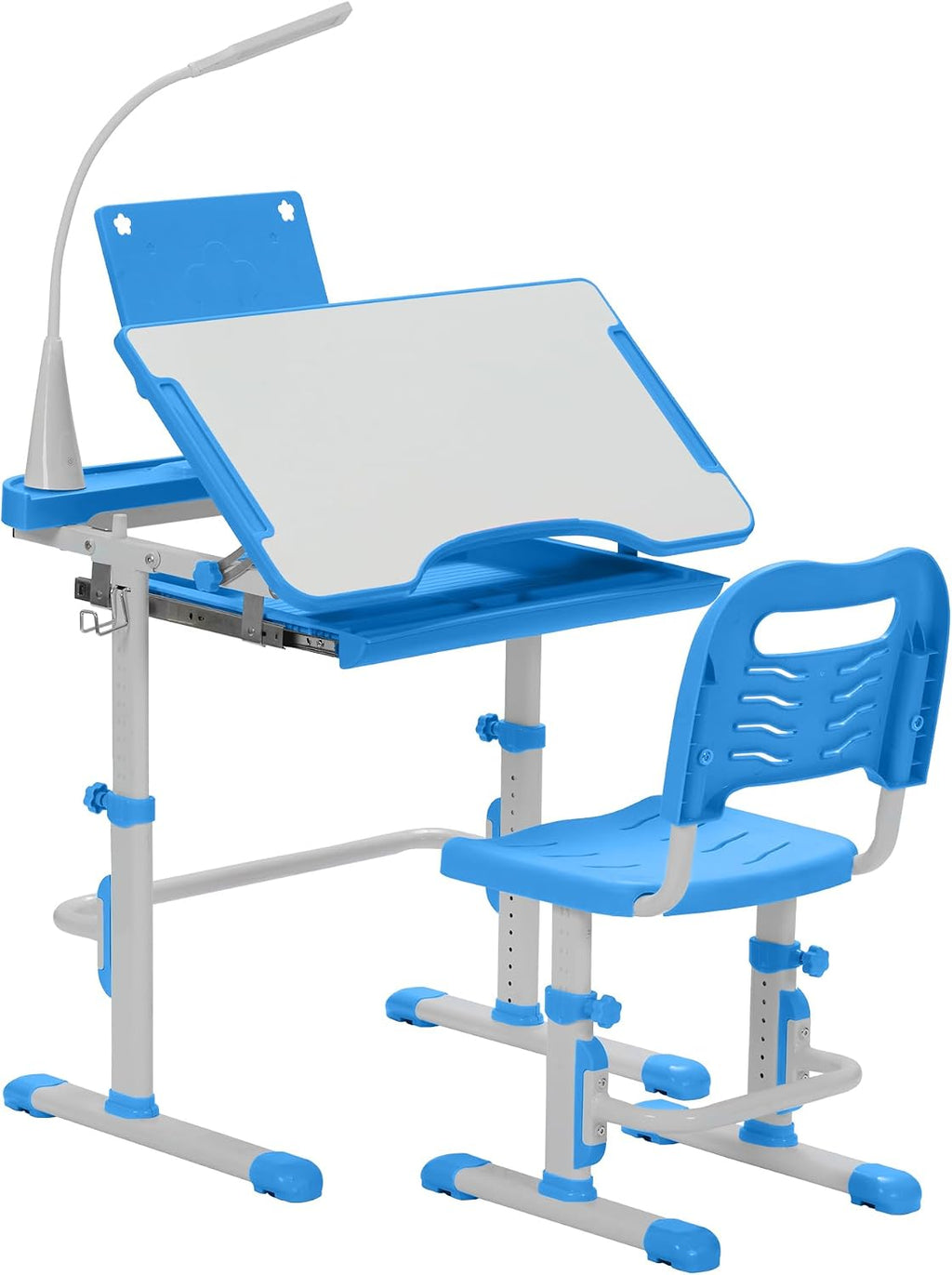 Blue LED Tilt Adjustable Kids Desk Set