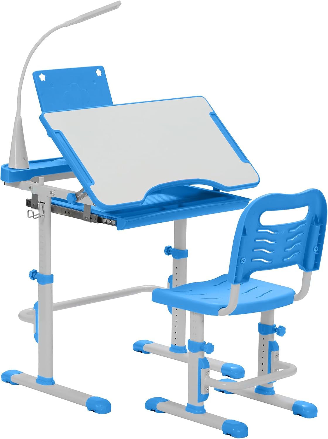Blue LED Tilt Adjustable Kids Desk Set