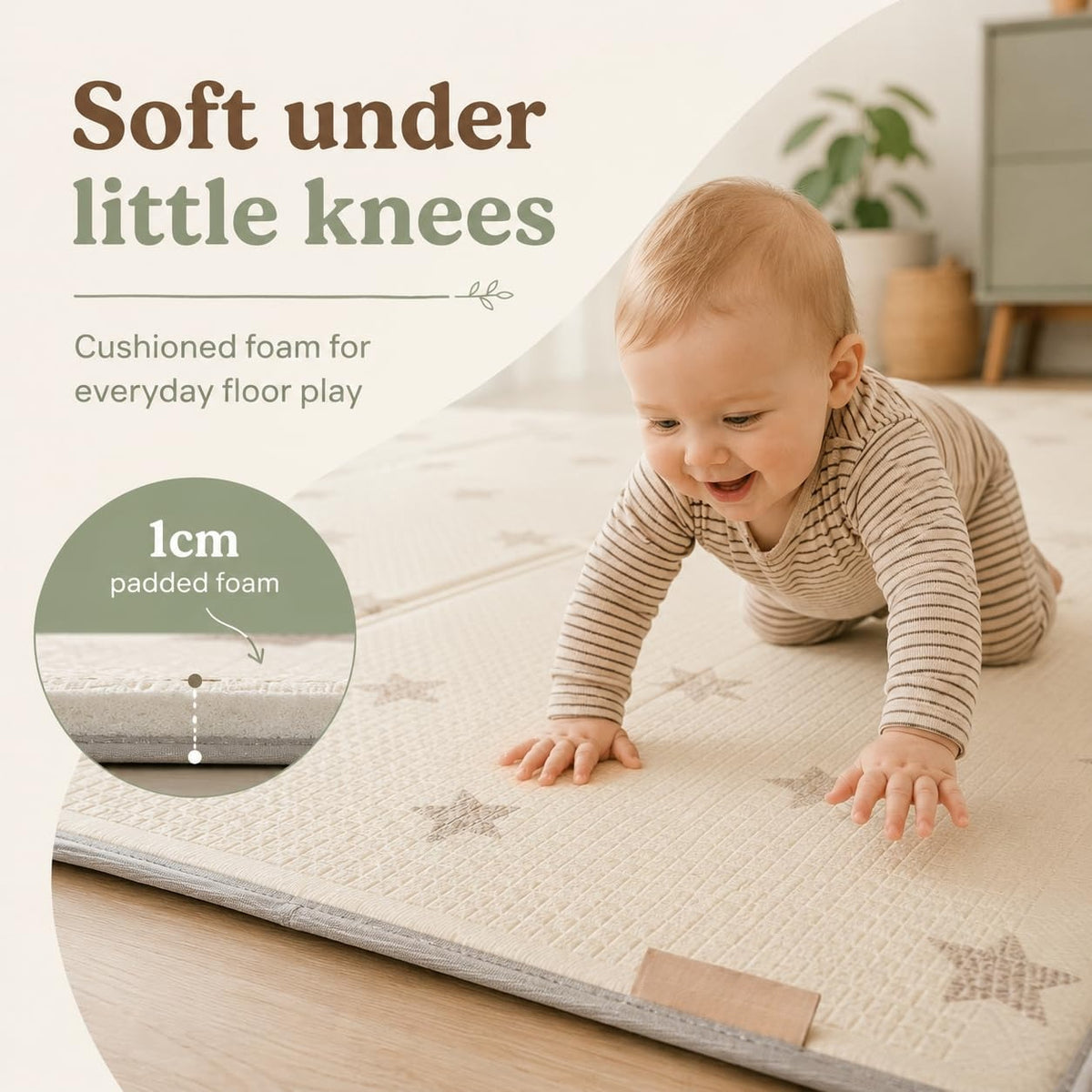 Beige Foldable Waterproof Baby Play Mat