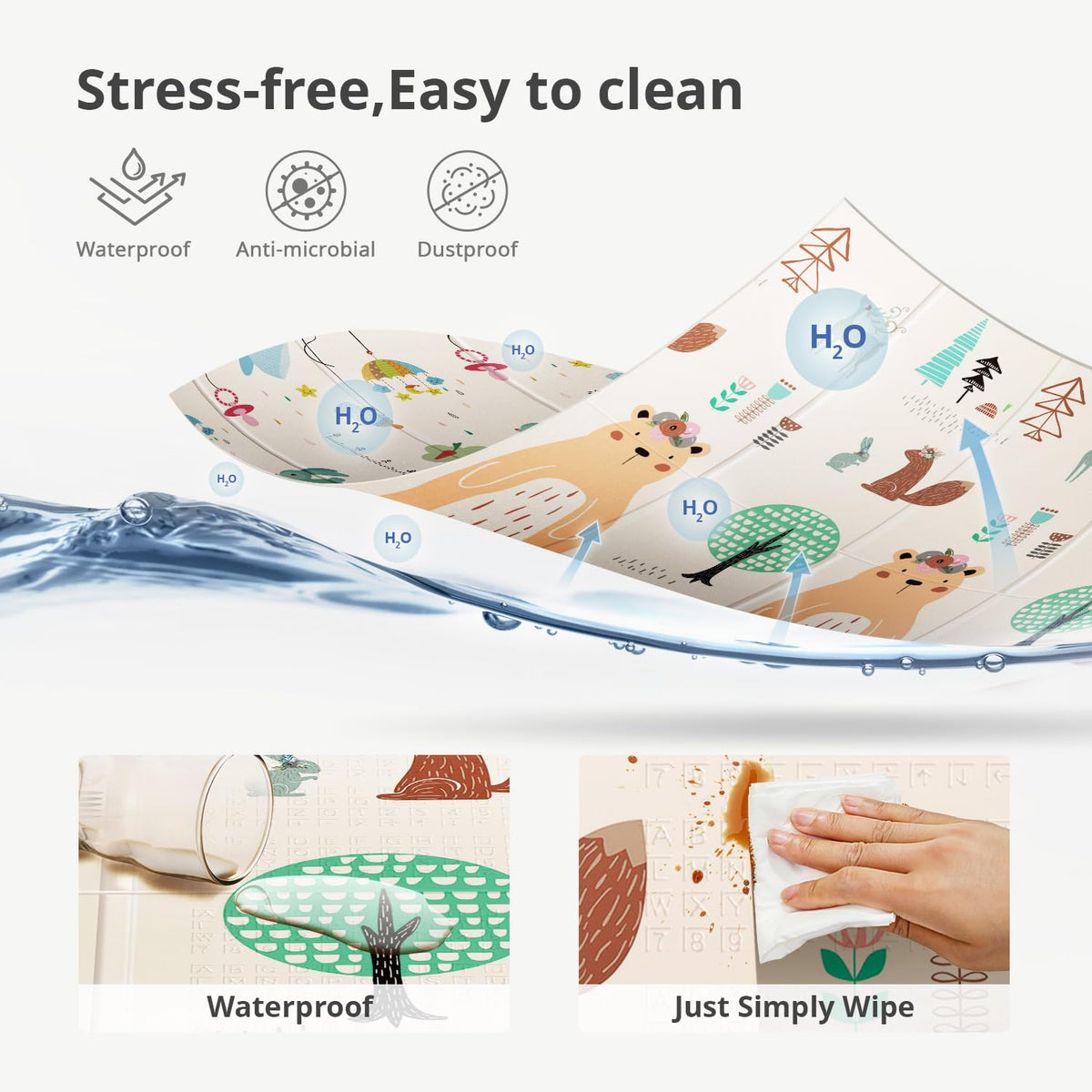 Bear Foldable Thick Waterproof Baby Play Mat