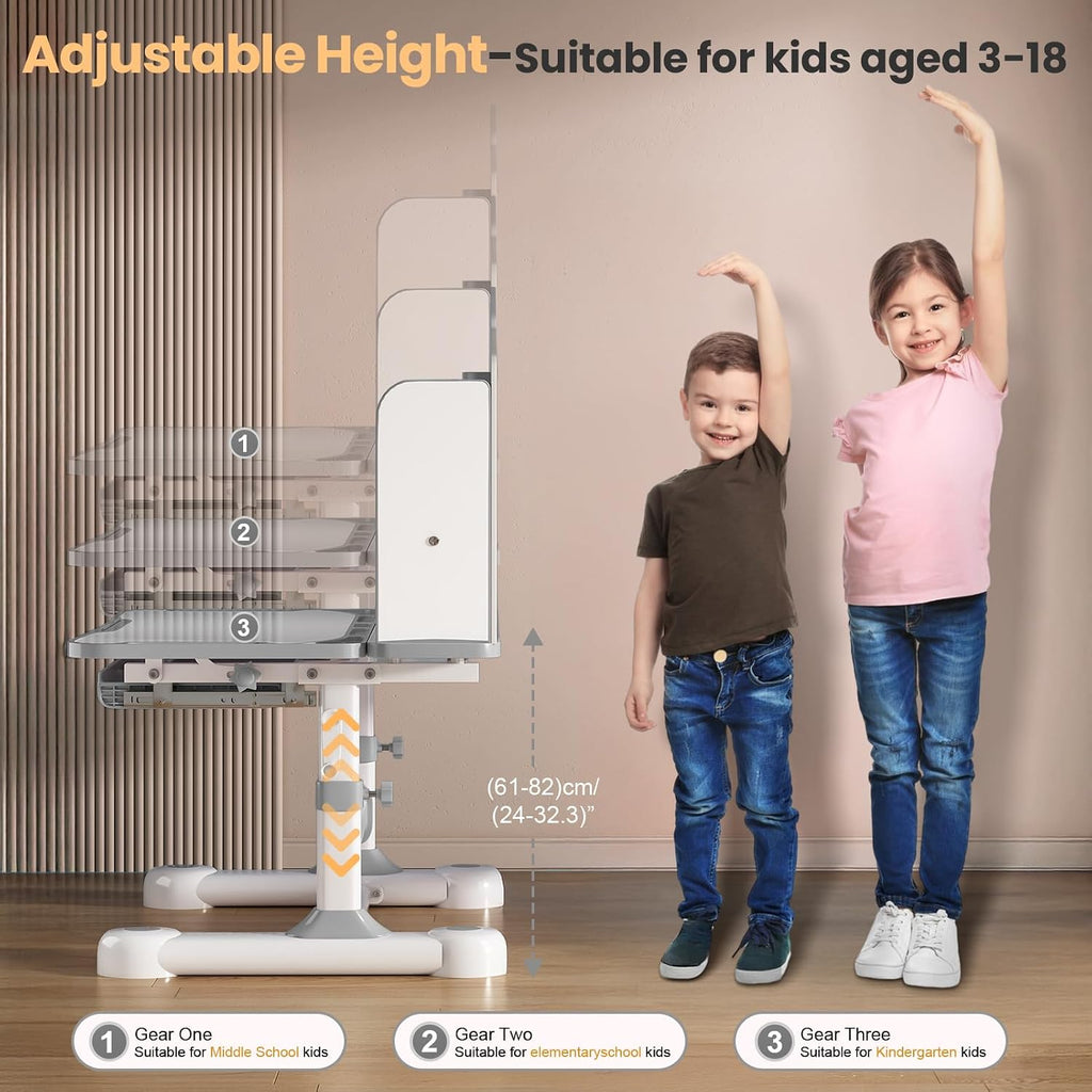Ergonomic Tilt Adjustable Kids Desk Set