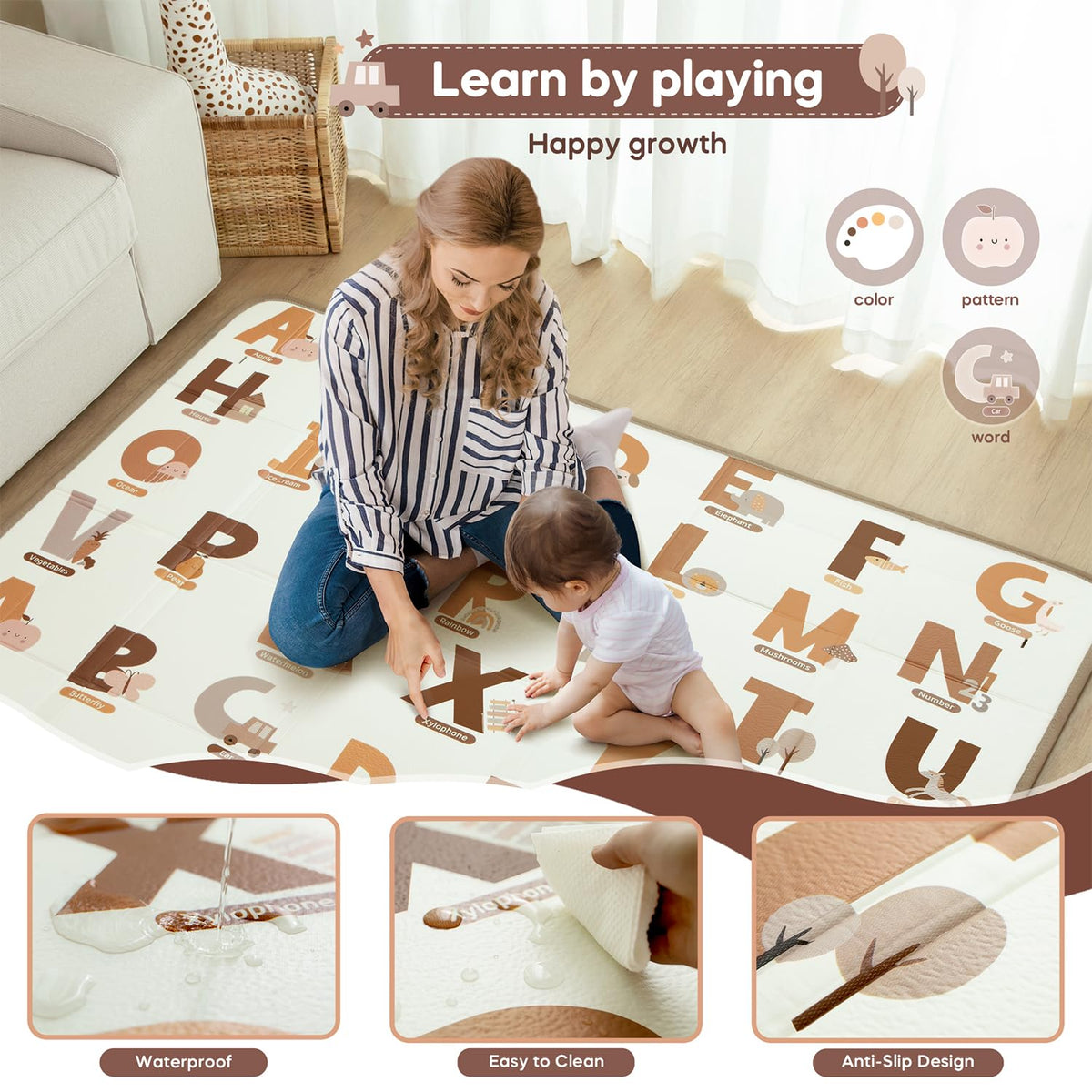 Alphabet Foldable Waterproof Baby Play Mat