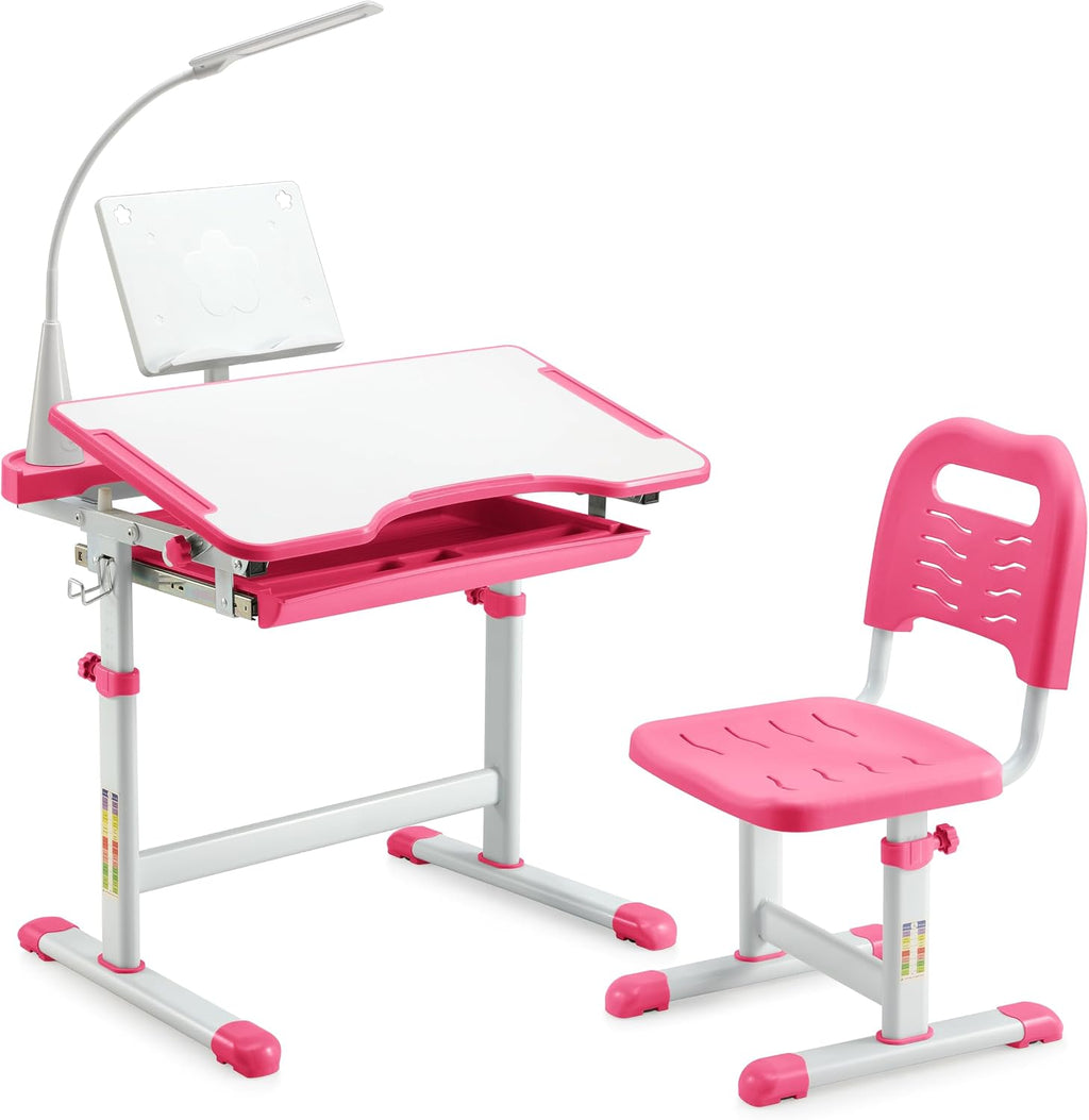 LED Ergonomic Adjustable Kids Desk Set