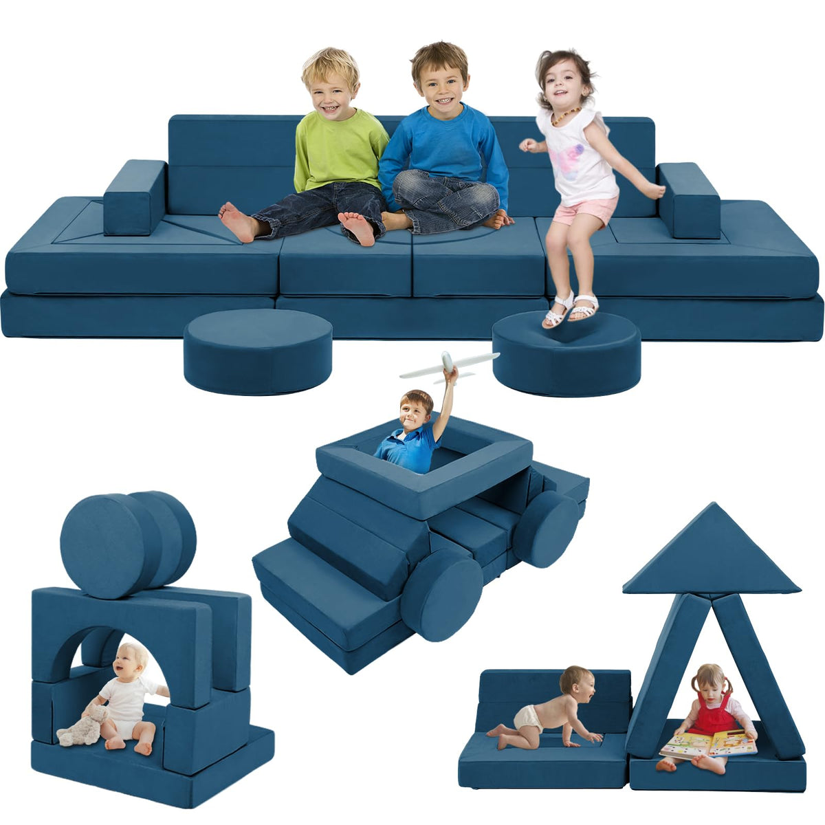 Convertible Foam Modular Kids Play Couch