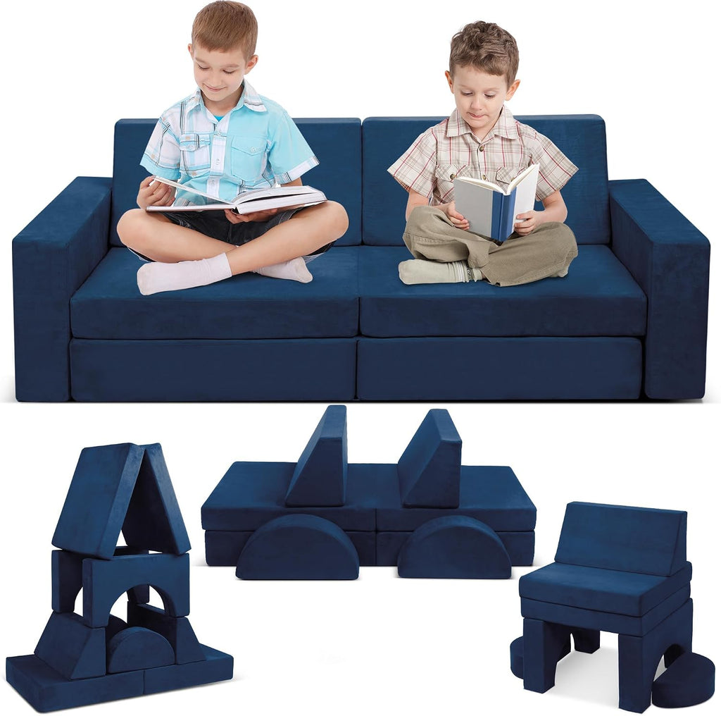 Blue Convertible Modular Kids Play Couch