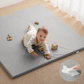 Gray Waterproof Leather Baby Play Mat