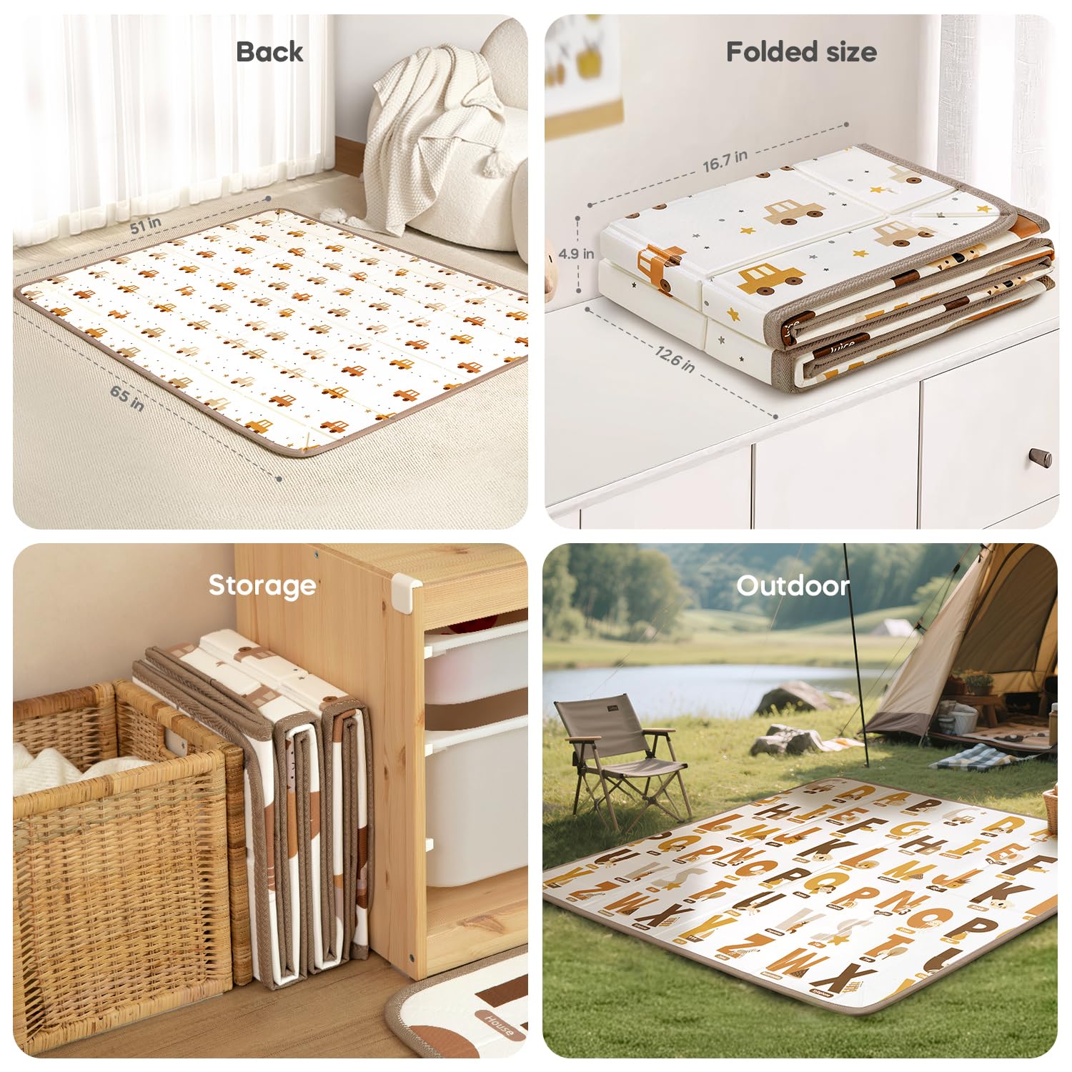 Alphabet Foldable Waterproof Baby Play Mat