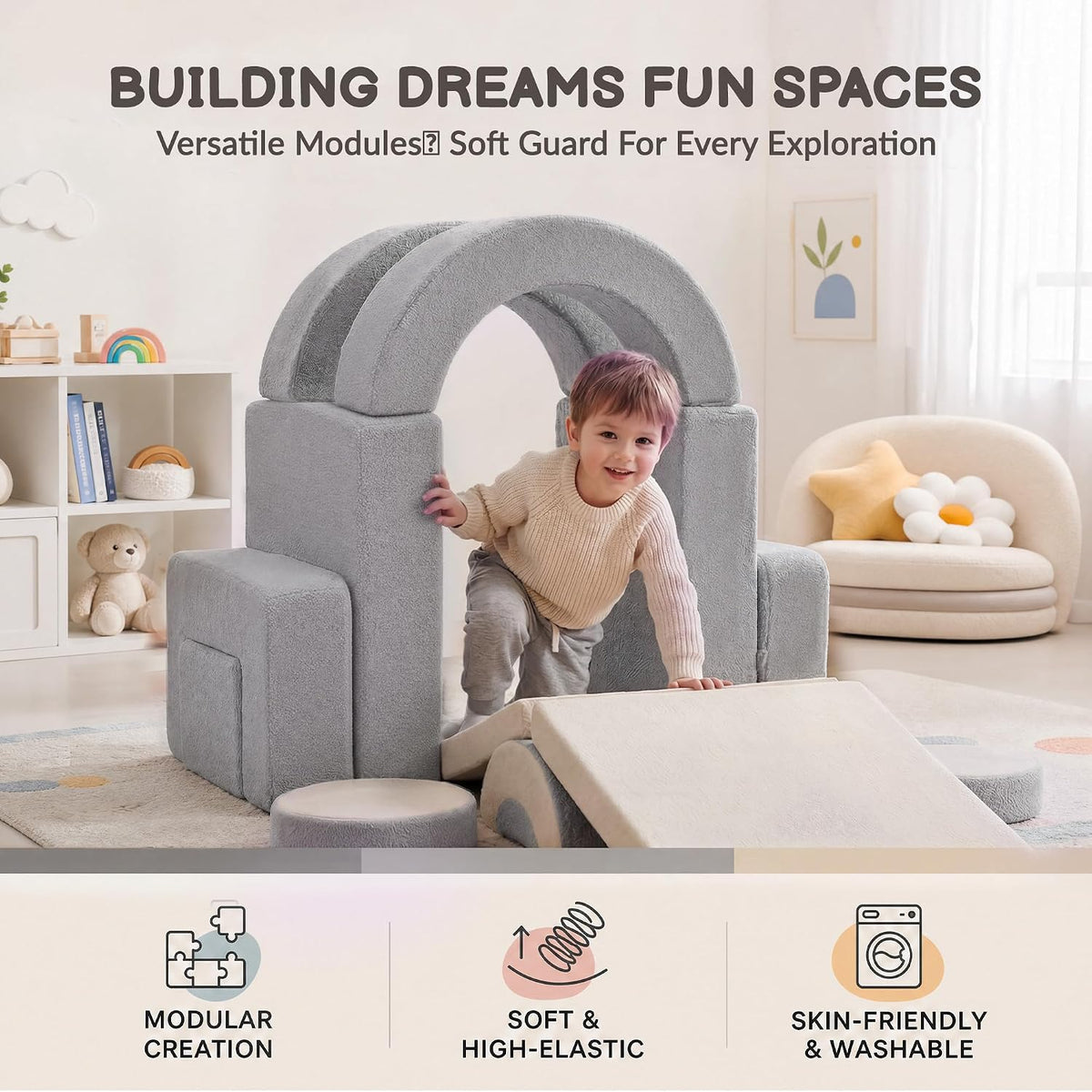 Convertible Foam Modular Kids Play Couch