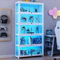 White 5-Tier Acrylic Door Display Cabinet
