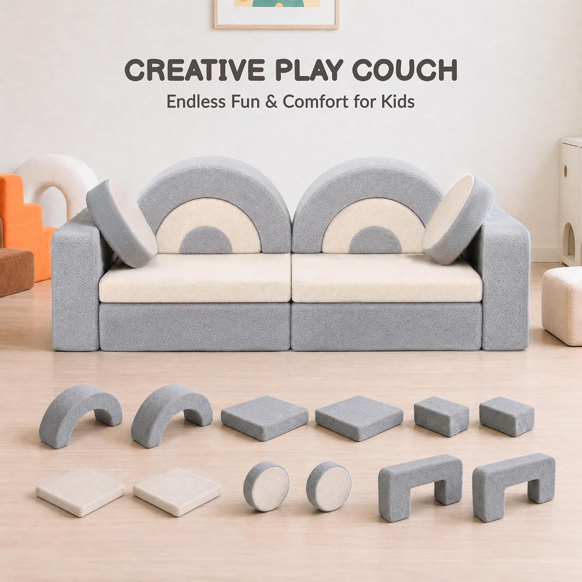 Convertible Foam Modular Kids Play Couch