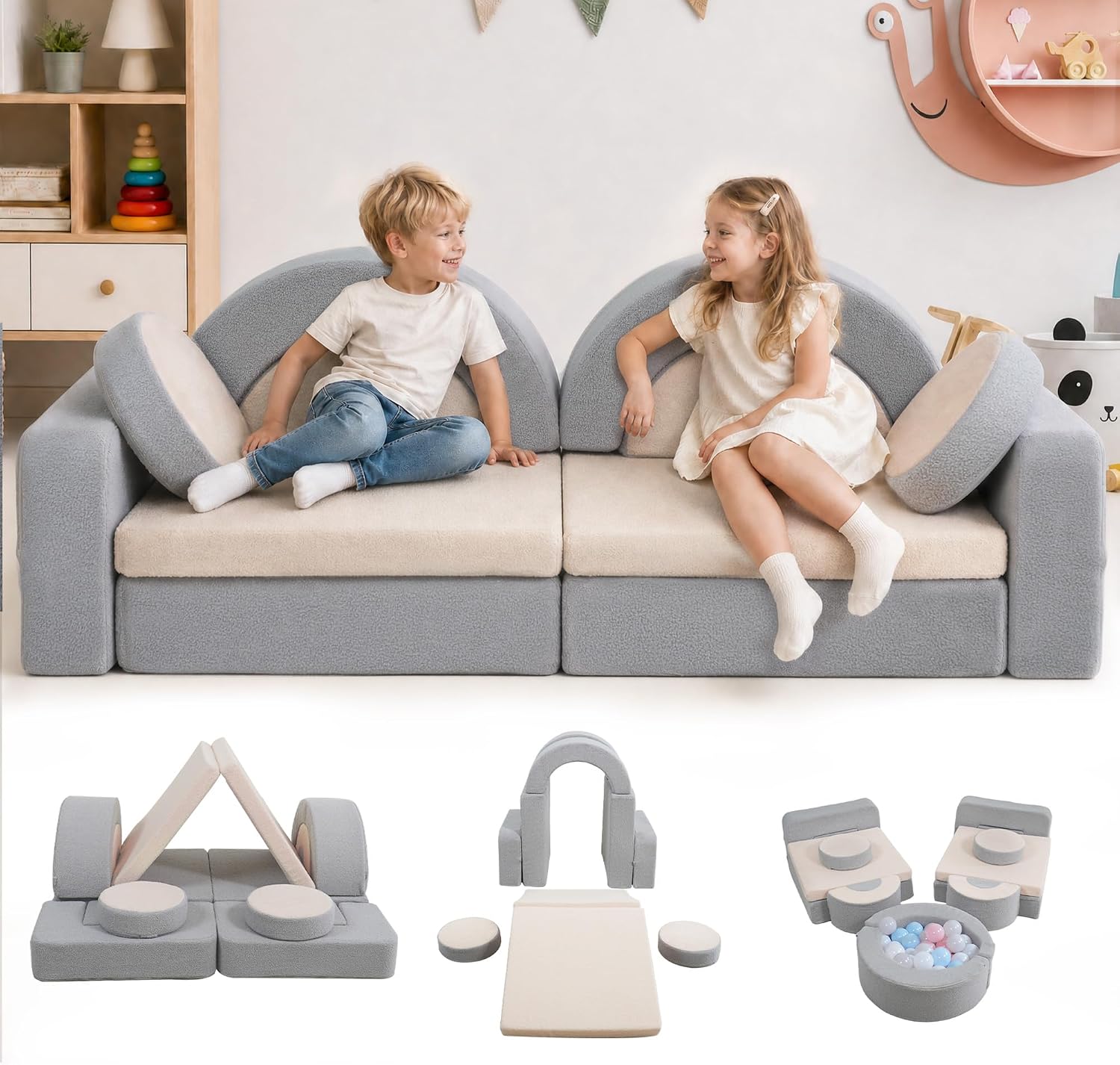 Convertible Foam Modular Kids Play Couch