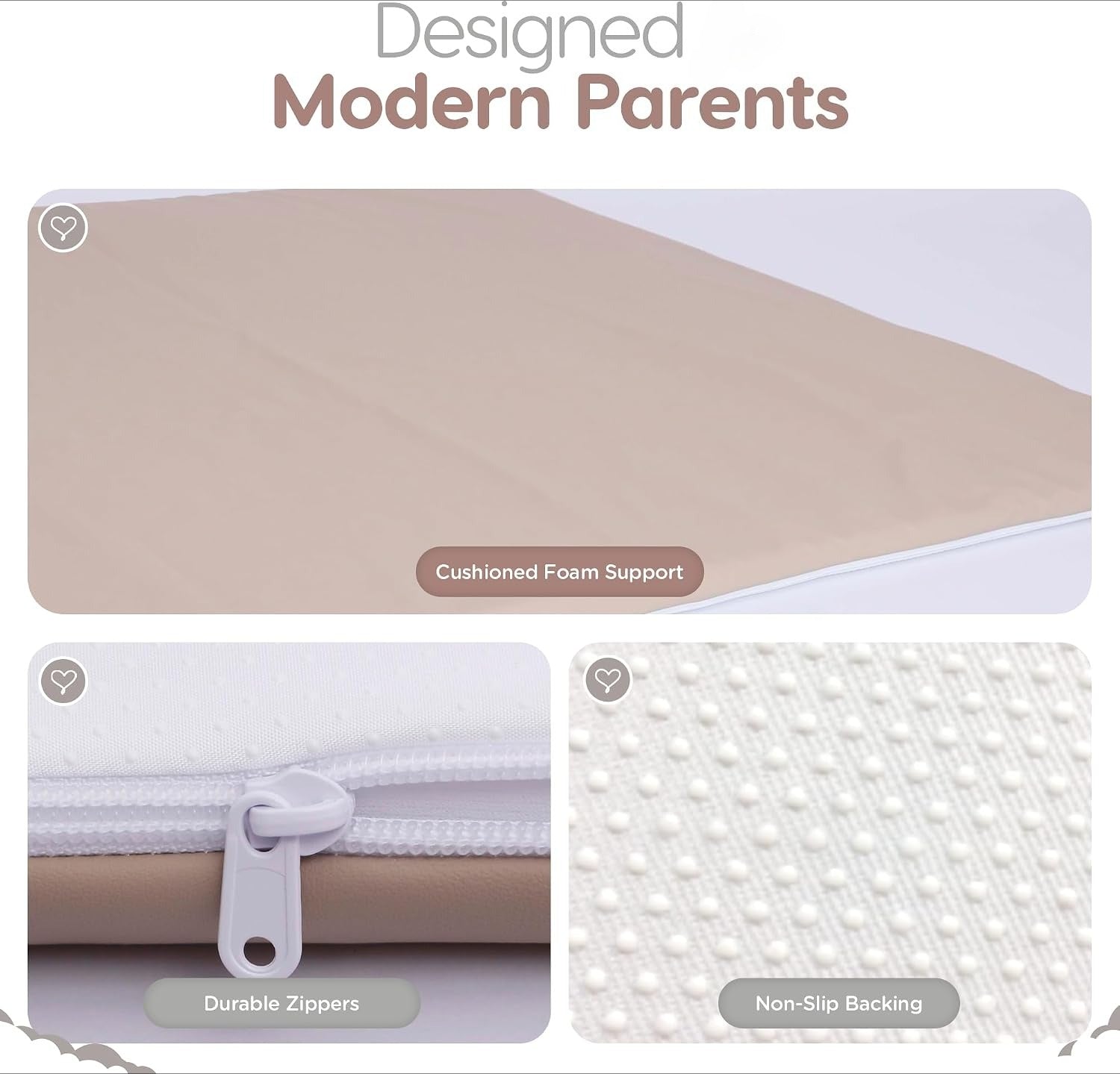 Tan Waterproof Thick Foam Baby Play Mat